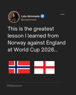 This is the greatest lesson I learned from Norway against England at World Cup 2026...

Envy and jealousy within your tightest circles are insidious enough to literally sink your ship.

Haaland @erling deserved better 🇳🇴 ⭐️ 

#fifaworldcup2026 #norway #england #worldcup2026