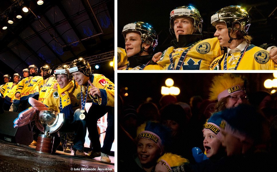 Sweden -  World Junior Hockey Champions - Sports Photography by Lola Akinmade Åkerström 