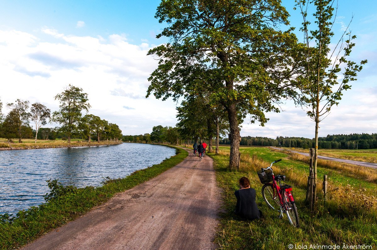 Biking along the Göta Canal in Sweden