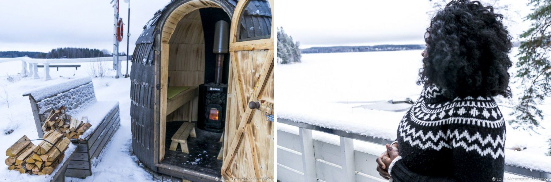 Video + Photos Finnish Sauna + Ice swimming in Lahti, Finland Lola